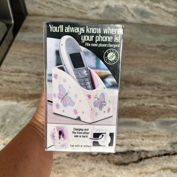 Vintage 2003 Phone Where Cell Phone Holder Ceramic Hand Painted - Picture 3 of 11